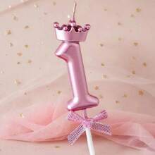 3D Crown Bow 0-9 Digital Candles Birthday Cake Candles Birthday Party Plugin Dress Up Candles