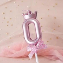 3D Crown Bow 0-9 Digital Candles Birthday Cake Candles Birthday Party Plugin Dress Up Candles