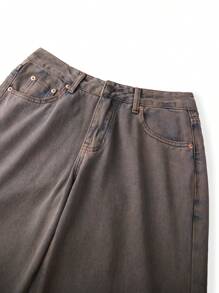 Women Wide Leg Jeans Low Rise Baggy Straight Leg Jeans Loose Boyfriend Jeans Casual Denim Pants Y2k Streetwear - 棕色 - 查看 8