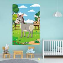 Fowecelt Pin The Tail On The Donkey Party Game With 48/50 Pcs Tails Large Farm Donkey Games Poster For Birthday Party Carnival Party Supplies - Multicolor - View 6