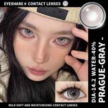 1副Eyeshare韩国彩色隐形眼镜，蓝色、棕色、自然灰、绿色，适合万圣节角色扮演