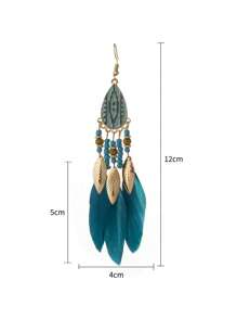1 par de pendientes vintage de plumas de pollo