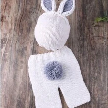 2pcs Newborn Photography Prop Animal Costume Outfits, Classic Knitted Baby Shower Easter Gift Sthings For Girls/Boys