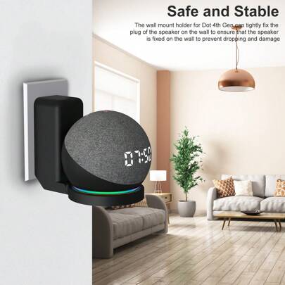 Soporte de pared para Echo Dot de 4ta y 5ta generación, ahorra espacio con gestión de cables, oculta los cables desordenados para tu altavoz inteligente Echo para el hogar