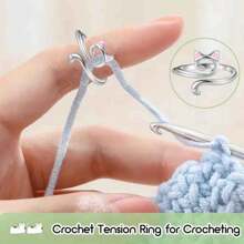 Adjustable Knitting Loop Crochet Ring, Open Finger Ring Yarn Guide Crocheting Accessories Knitting Thimble - Multicolor - View 2