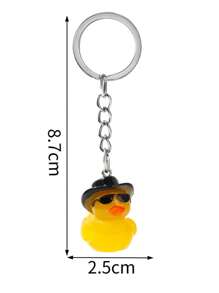 2pcs Cute Duck Wearing Hat Design Keychain, Suitable For Hanging On Wallet, Keys, Party Favors, Gifts For Friends Car Accessories Bag Charm School Cartoon Goth Y2k