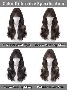 橙色圣诞卷发假发全头，女士轻盈透气自然日常角色扮演假发 - 彩色 - 查看 10