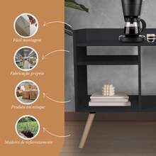 Retro Sideboard Stick Feet Coffee Corner Multipurpose Corner Niche Counter - 黑色 - 查看 4