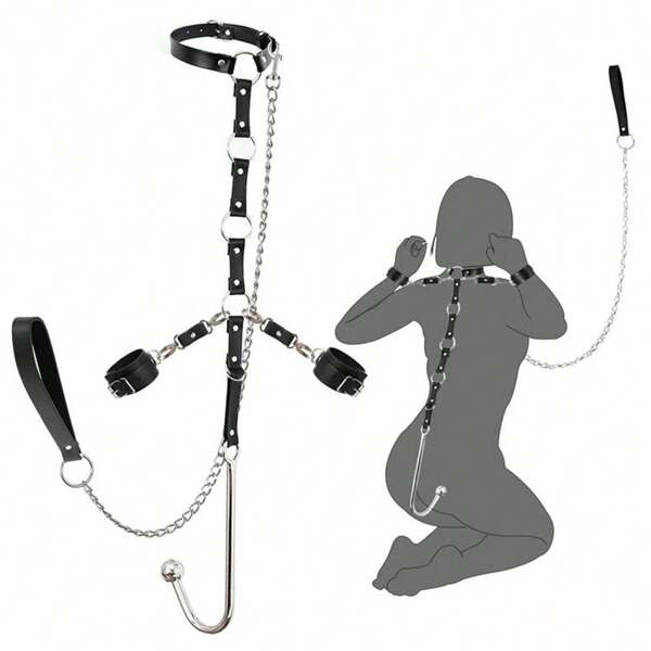 BDSM Fetish Sex Toy Collar Anal Hook Bondage Kit Metal Butt Plug Adult Game Couple Flirting Sexy Toy