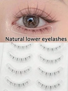 5 Pairs Bottom Eyelashes Lower False Lashes Transparent Stem Natural Look Manga Eyelashes Japanese Makeup Anime False Eyelashes Makeup Tool
