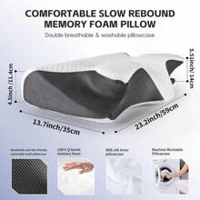 Memory Foam Ergonomic Sleep Pillow , Curve Relief Pillow, Ergonomic Neck Support Pillow, Ergonomic Pillow For Side Sleepers, Correctly Aligned Ergonomic Pillow, Pillow For Side Back Sleepers, Bedroom Decorations,Valentine's Day Gift