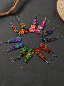 Handmade Colorful Retro Woven Rainbow Earrings, Fashionable Earrings For Women, Elegant Accessories For Home, Casual, Street, Party, Classic Souvenir, Ideal Gift For Valentine's Day, Birthday, Anniversary