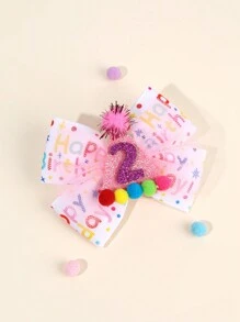 1 Stück Neue Jahr Geburtstag Haarclips, glücklicher Geburtstag Buchstaben Muster & glänzender Glitzer Geburtstagshüte & Haarknäul Dekoration Mädchen Haarbögen, Festliches Haarsschmuck, Alles Gute zum Geburtstag