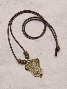 1 件复古波西米亚串珠镂空叶吊坠项链，时尚万圣节节日礼物装饰，男女通用珠宝，学生纪念品礼物 - 串珠款 - 查看 22