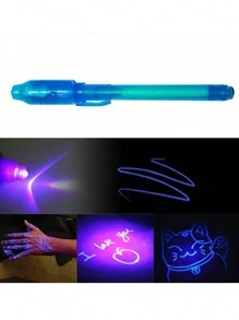 8pcs Upgraded Invisible Ink Pen Set With UV Light, Spy Pen, Magic Marker, Invisible Ink Pen, Ideal Gift For Kids Party, Easter, Christmas, Suitable For Writing Secret Messages, Party Favors - Random Color & Shape - Multicolor - View 8