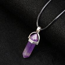 Crystal Necklace Hexagonal Gemstone Necklace Chakra Pendant Necklace - Hexagonal Column - View 23