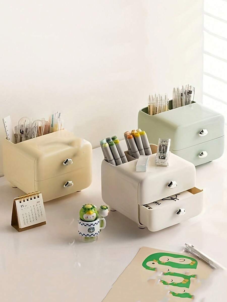 1 件多功能桌面收纳盒，高级感办公桌文具办公室杂物整理收纳盒，抽屉笔筒，旅行，手提箱，旅行包，旅行，旅行必需品，节日必需品，文具收纳盒，彩色铅笔架，旅行收纳袋，化妆包 - 彩色 - 查看 1