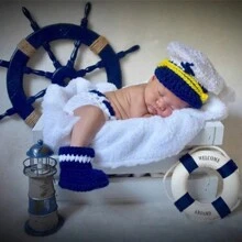 Set da 2 pezzi, outfit fotografico lavorato a maglia per neonati, regalo per festa di nascità e pasqua, adatto per bambine/bambini