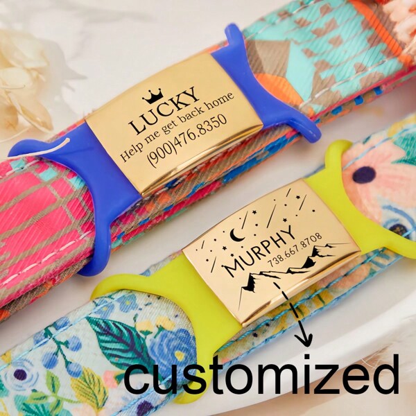 Silent Dog Tag Personalized,Slide On Dog Tag,Dog Tags For Dogs,Custom Dog Name Tag,Engraved Pet ID Tag,Dog Tag Collar,Cat Tag,Puppy Tag