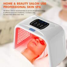 HanTai Red-Light-Therapy, Red Light Therapy For Face, 7 Colors Facial Led Light Therapy Face Mask,SPA Equipment For Skincare At Home - 美規A型插(110-127V) - 查看 3