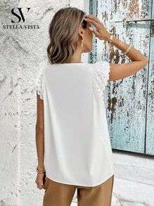 SV Women's High Neck Tank Top With Elegant Print