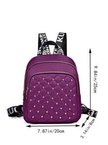 Diamond Check Embroidered Thread Rivet Backpack New Fashion Travel Bag Leisure Large Capacity Backpack [Zipper Direction Random] Christmas Men Bag Vacation Travel Essentials Dad Gifts School Bag Travel Backpack Sports Bag Laptop Bag Holiday Essentials Bag For Men Camping Bags Summer Back To School Beach Bag Beach Laptop Case The Sporty Life Summer Bag Spring Break Bag Pack Backpacks Travel Must Haves Large Bag School Supplies School Backpack