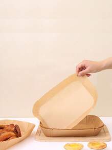 50/100pcs Baking Oven Paper, Rectangle Cooking Paper Sheets, Suitable For Bread, Potato, Toast, Pizza, Fried Chicken, French Fries, Roast Chicken, Nuggets, Pies, Suitable For Oven & Air Fryer, Heat Resistant, Waterproof, Oil Proof Back To School