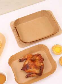 50/100pcs Baking Oven Paper, Rectangle Cooking Paper Sheets, Suitable For Bread, Potato, Toast, Pizza, Fried Chicken, French Fries, Roast Chicken, Nuggets, Pies, Suitable For Oven & Air Fryer, Heat Resistant, Waterproof, Oil Proof Back To School