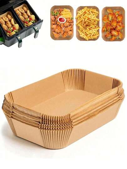 50/100pcs Baking Oven Paper, Rectangle Cooking Paper Sheets, Suitable For Bread, Potato, Toast, Pizza, Fried Chicken, French Fries, Roast Chicken, Nuggets, Pies, Suitable For Oven & Air Fryer, Heat Resistant, Waterproof, Oil Proof Back To School