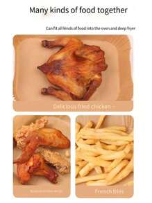 50/100pcs Baking Oven Paper, Rectangle Cooking Paper Sheets, Suitable For Bread, Potato, Toast, Pizza, Fried Chicken, French Fries, Roast Chicken, Nuggets, Pies, Suitable For Oven & Air Fryer, Heat Resistant, Waterproof, Oil Proof Back To School