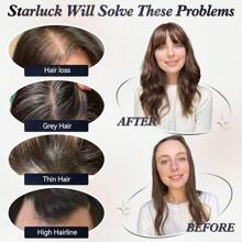 4.8x4 女士手工绑带蕾丝金色混合发饰，14 英寸真发 4 个发夹大发饰 - 流行色(其他顏色) - 查看 7