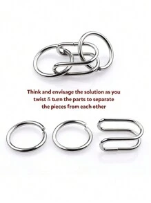 CHARMS 16 In 1 Stainless Steel Metal Wire Classic Iq Puzzle Perplexing Mind Assembly And Brain Teaser Magic Puzzles Game For All Age (16 Pieces In 1) - Red - View 2
