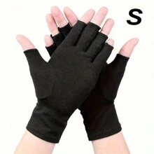 1 Paar Premium fingerlose Kompressionshandschuhe für Handpflege, Tippen, Arbeit, Sport, Gelenk-Wärme, offener Finger Handgelenkstütze, Daumen-Halbfinger-Handschuhe für Frauen & Männer