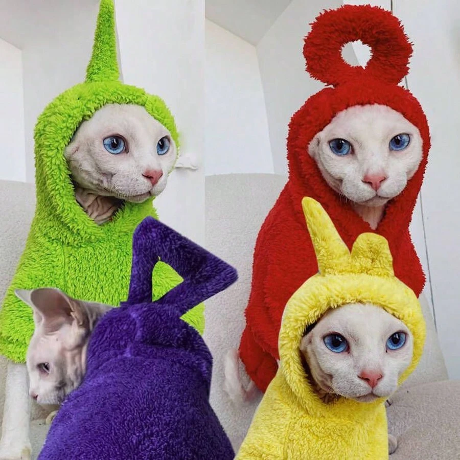 Sphynx Cat Clothes, Double-Sided Fleece Cat Sweater, Warm For Kitten In Autumn/Winter