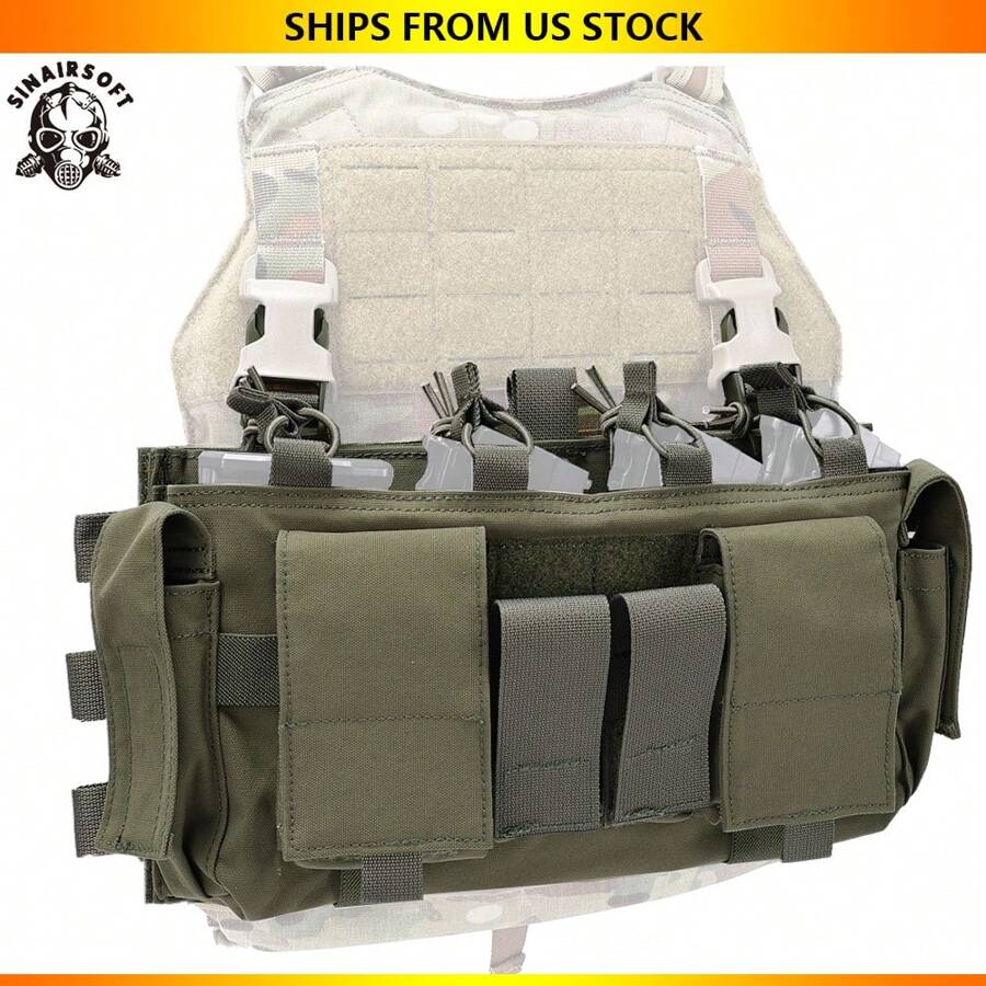 SINAIRSOFT Tactical Magazine Pouch,Mag Pouch,Tactical Vest Chest Rig Bag,MF Style Gen IV Compatible Placards For Magazines