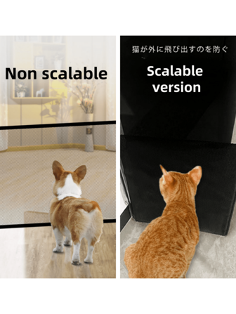 1 pieza Cerca de tela para mascotas perros y gatos, expandible/no expandible, plegable, barrera de aislamiento, cerca de red para balcón y uso en interiores, sin necesidad de perforar, protección contra fugas