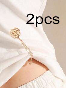 2pcs Adjustable Magnetic Pants Clip And Cuff Clip - Alloy, Detachable Hem Clasps, Fits For Pants And T-Shirts, Seamless F