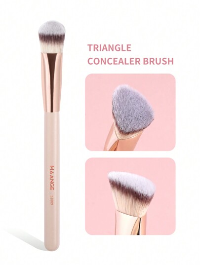 MAANGE 1 pieza/2 piezas/4 piezas Pincel de maquillaje triangular facial para corrector, pincel de maquillaje portátil para difuminar, con fibra suave y amigable con la piel, herramienta de regalo para mujeres y niñas, pincel de maquillaje para viajes, pincel de base, pincel de corrector, pincel de rubor, pincel de contorno, pincel de rubor, pincel de bronceador, pincel de polvo, pincel de base, pincel de rubor