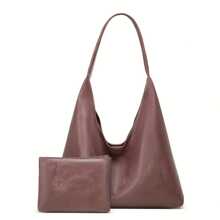 New Tote Bag 100 Hand Bill Of Lading Shoulder Women's Bag Retro Simple Large Bag Tote Bag - 玫紅色 - 查看 2