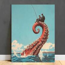 1 Pc Octopus Tentacles Fishing, Wooden Framed  Canvas Painting Thickness 2.25cm/0.9inch High Quality Wall Art Prints Poster Direct Hanging Wall Picture Decor For Home Gifts, Christmas Gift,Christmas Decoration,Living Room, Bathroom, Bedroom, Kitchen - Multicolor - View 2