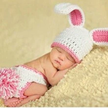 2pcs Newborn Photography Prop Animal Costume Outfits, Classic Knitted Baby Shower Easter Gift Sthings For Girls/Boys