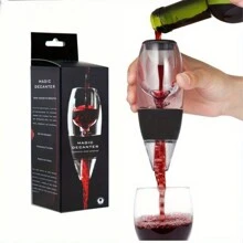 1 pieza Decantador de vino mágico - Accesorio de vino de estilo minimalista de alta calidad, aireación rápida del vino, sin necesidad de electricidad, material de plástico, esencial para amantes del vino tinto y blanco, fiesta, decoración de cumpleaños
