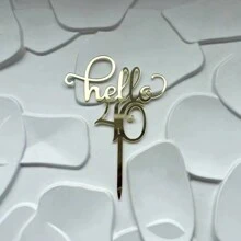 1/3/5 件金色亚克力 Hello18/21/30/40/50/60 蛋糕装饰适用于生日派对装饰 - 金色 - 查看 14
