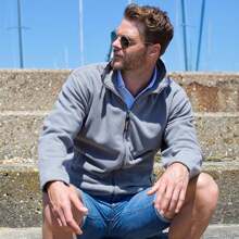 Result Mens High Grade Microfleece Horizon Showerproof Breathable Jacket (Light Grey) - 100% Polyester - Light Grey - View 3