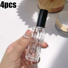 6 件 0.34 盎司透明空喷雾瓶带盖艺术设计化妆品香水乳液储存容器 DIY 美容工具，易于携带，适合旅行和外出，旅行配件家居浴室装饰秋季装饰返校香水瓶
