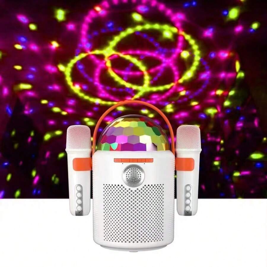 Nuevo Sonido Portátil De Siete Luces Con Micrófono - Blanco - Ver 1