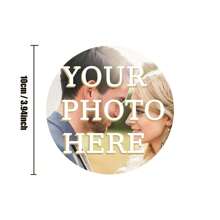 Porta-copos de Madeira Personalizados, Porta-copos de Madeira Personalizáveis com Foto/Imagem/Foto Impressa da Família, Adequado para Mesa de Centro, Mesa de Jantar, Cozinha, Decoração de Mesa do Escritório em Casa, Presente de Inauguração do Lar