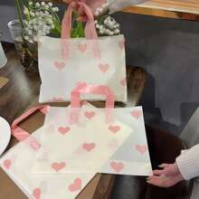 30 个/包 10 个心形厚塑料礼品袋 - 情人节、生日和零售包装的完美选择 - 彩色 - 查看 1