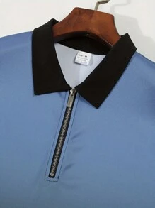 Summer Casual Men's Short-Sleeved Polo Shirt With Half-Open Collar, Men's Gradient Short-Sleeved T-Shirt, For Going Out, For Friends