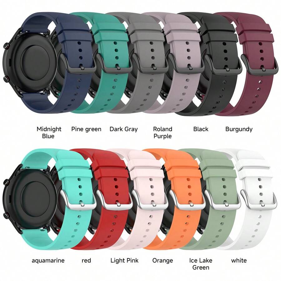 20mm 22mm 矽膠錶帶,相容 Watch8/9 Galaxy Watch 7/6/5/4 40 44mm,復古風格手錶錶帶,適用 Miband Watch 3Lite/Active - 22mm - 查看 1